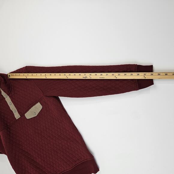 UNTUCKit Pullover Sweater Men's M 1/4 Snap Quilted Red Long Sleeve Carufe 40179 - Picture 9 of 9